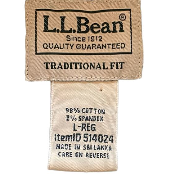 LL Bean Gorpcore Green Plaid Stretch Chambray Short Sleeve Stretch Shirt - Large - Picture 7 of 8